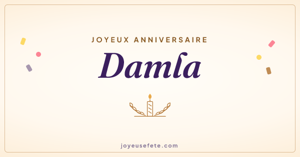 Image « Joyeux anniversaire Damla » au format large