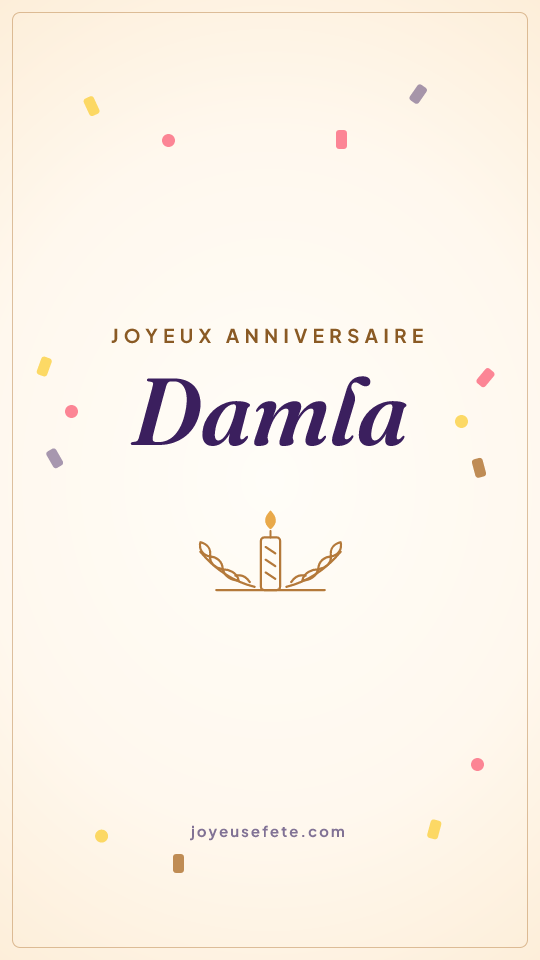 Image « Joyeux anniversaire Damla » au format story