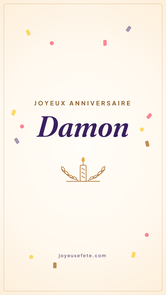 Image « Joyeux anniversaire Damon » au format story