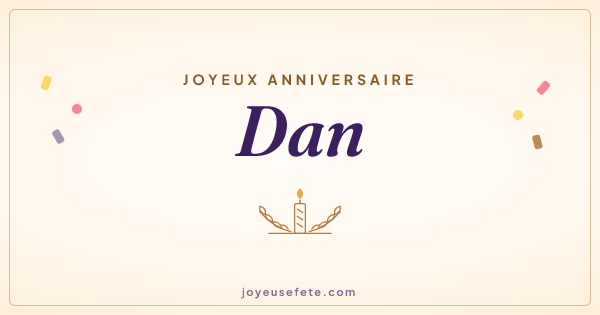 Image « Joyeux anniversaire Dan » au format large