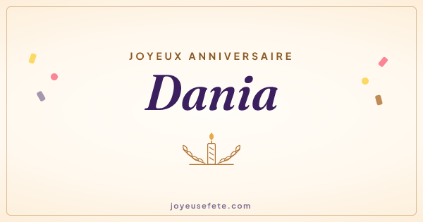 Image « Joyeux anniversaire Dania » au format large
