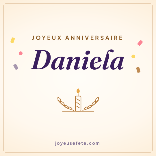 Image carrée « Joyeux anniversaire Daniela » pour WhatsApp