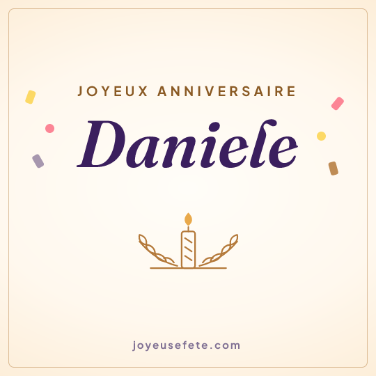 Image carrée « Joyeux anniversaire Daniele » pour WhatsApp