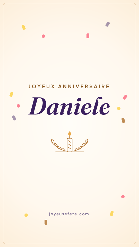 Image « Joyeux anniversaire Daniele » au format story