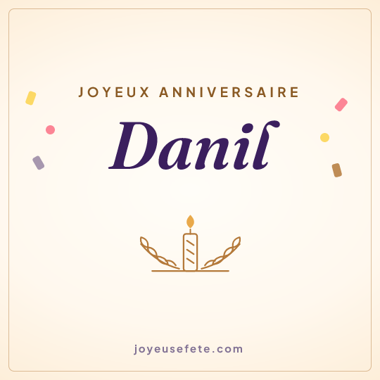 Image carrée « Joyeux anniversaire Danil » pour WhatsApp