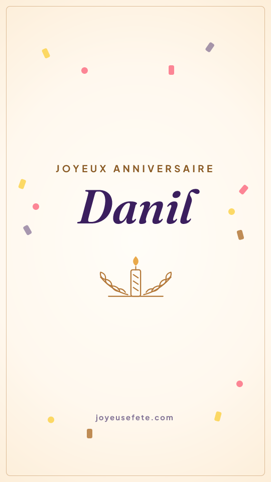 Image « Joyeux anniversaire Danil » au format story