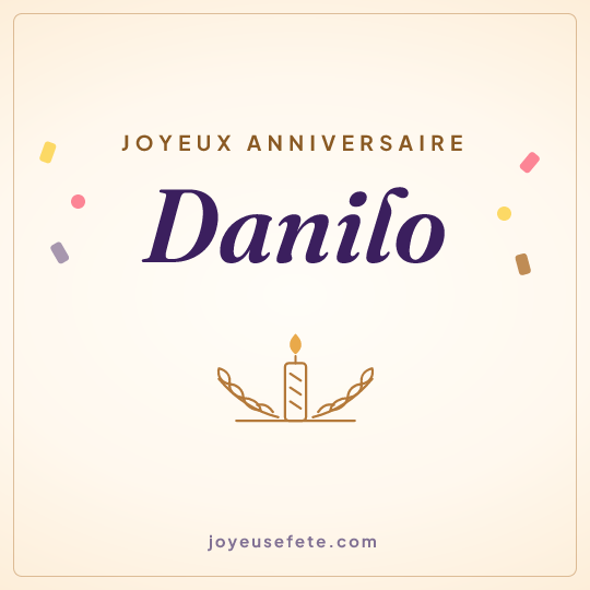 Image carrée « Joyeux anniversaire Danilo » pour WhatsApp