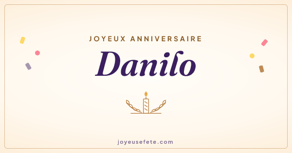 Image « Joyeux anniversaire Danilo » au format large