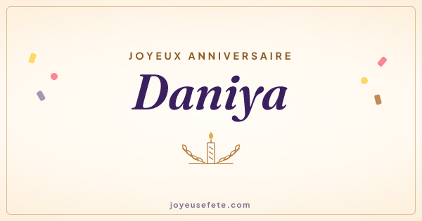 Image « Joyeux anniversaire Daniya » au format large