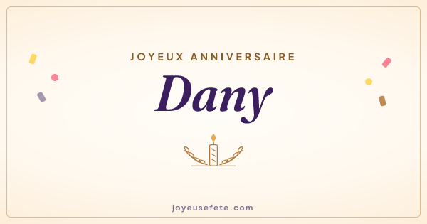Image « Joyeux anniversaire Dany » au format large