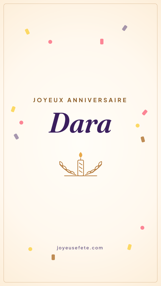 Image « Joyeux anniversaire Dara » au format story