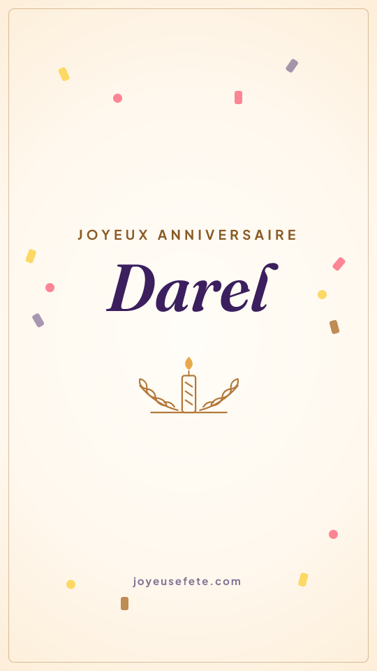 Image « Joyeux anniversaire Darel » au format story