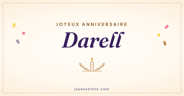 Image « Joyeux anniversaire Darell » au format large