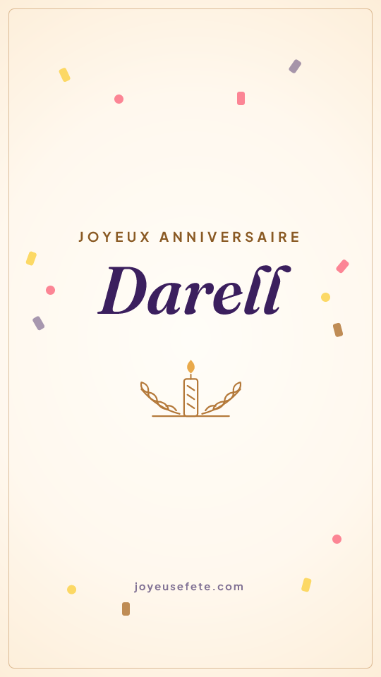 Image « Joyeux anniversaire Darell » au format story