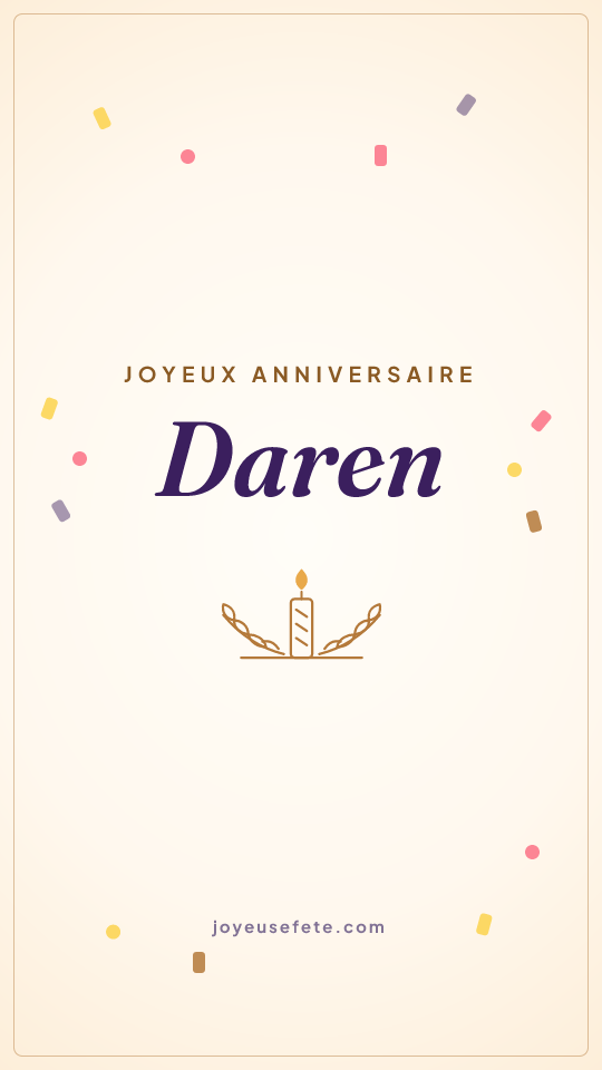 Image « Joyeux anniversaire Daren » au format story