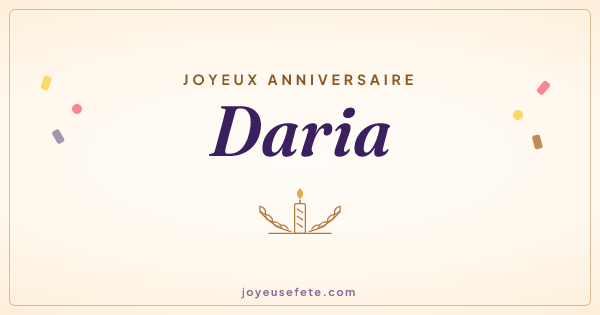 Image « Joyeux anniversaire Daria » au format large