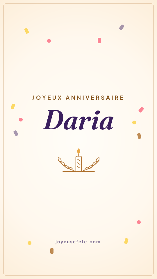 Image « Joyeux anniversaire Daria » au format story