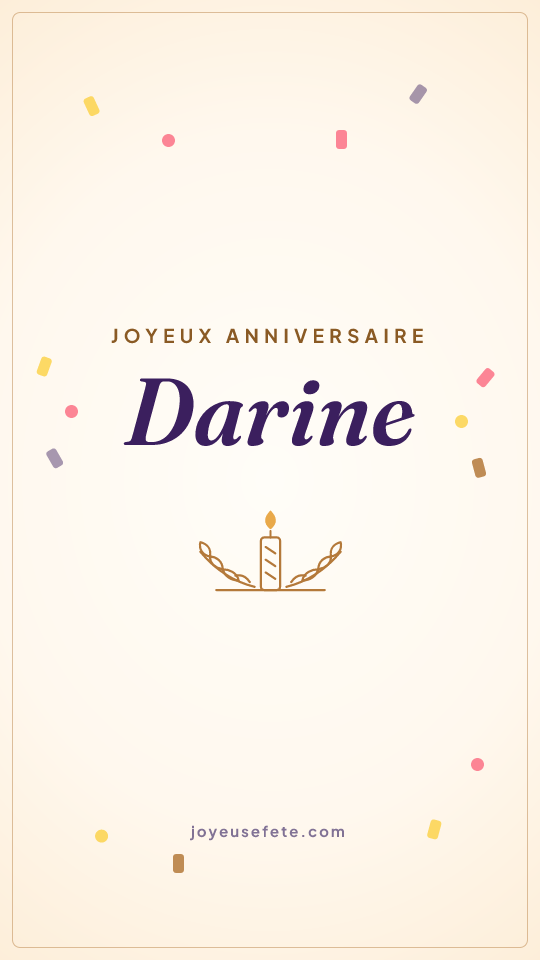 Image « Joyeux anniversaire Darine » au format story