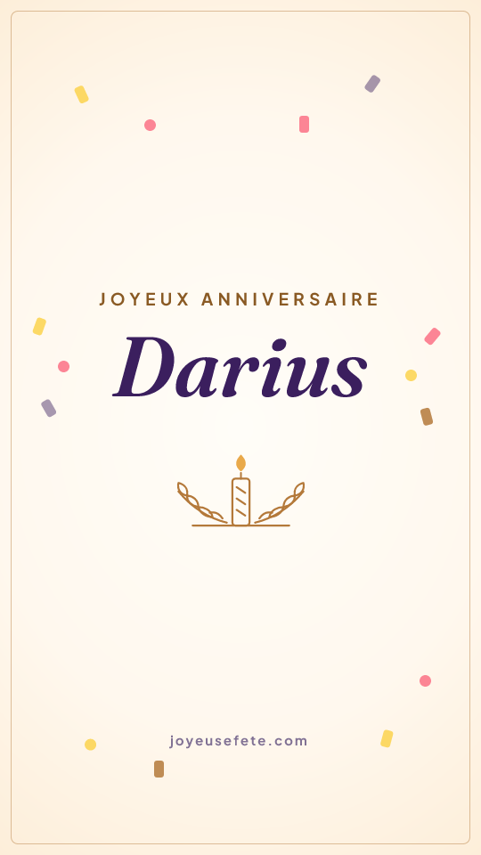 Image « Joyeux anniversaire Darius » au format story