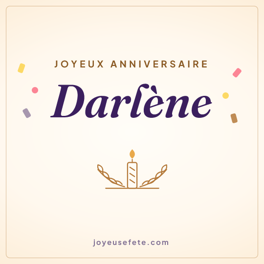 Image carrée « Joyeux anniversaire Darlène » pour WhatsApp