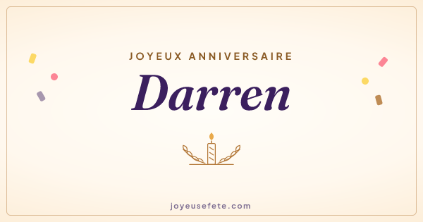 Image « Joyeux anniversaire Darren » au format large