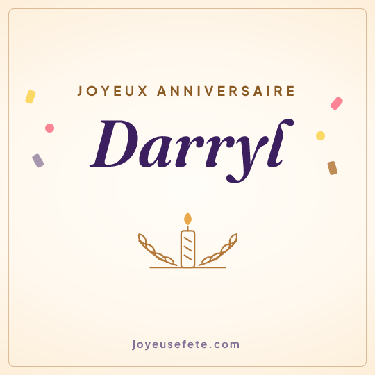 Image carrée « Joyeux anniversaire Darryl » pour WhatsApp
