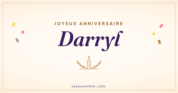 Image « Joyeux anniversaire Darryl » au format large