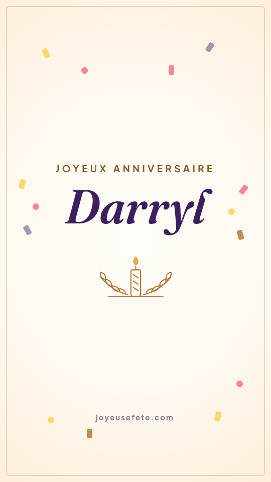 Image « Joyeux anniversaire Darryl » au format story