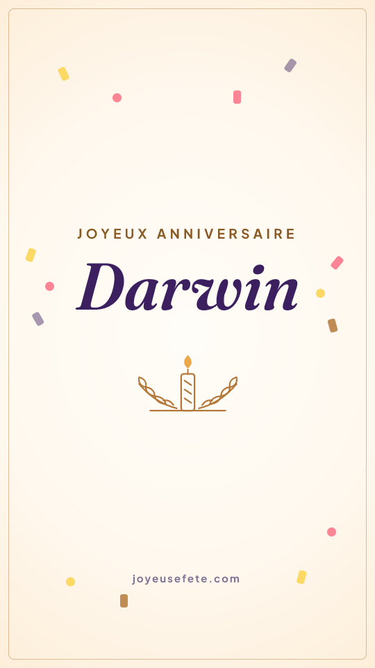 Image « Joyeux anniversaire Darwin » au format story