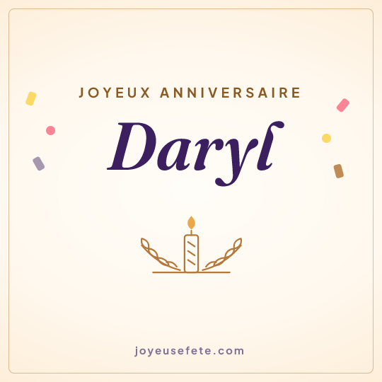 Image carrée « Joyeux anniversaire Daryl » pour WhatsApp