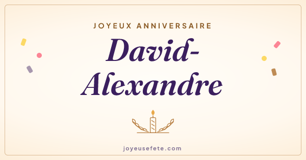 Image « Joyeux anniversaire David-Alexandre » au format large