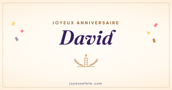 Image « Joyeux anniversaire David » au format large