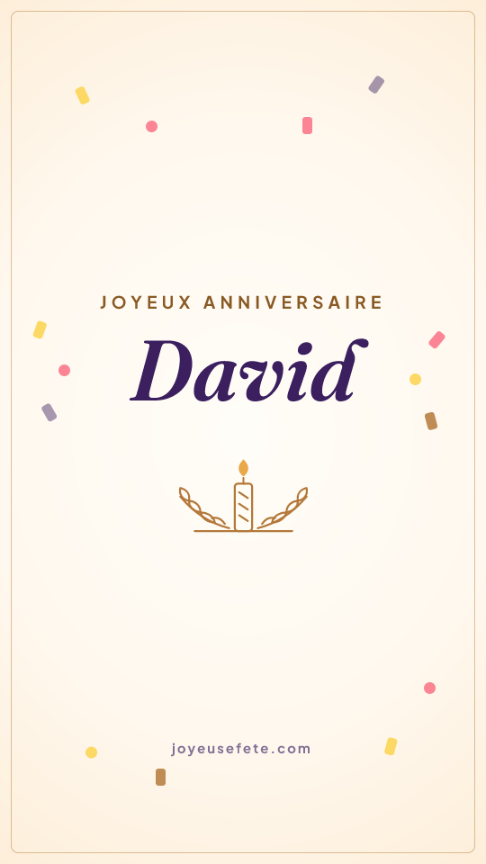 Image « Joyeux anniversaire David » au format story