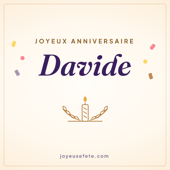 Image carrée « Joyeux anniversaire Davide » pour WhatsApp