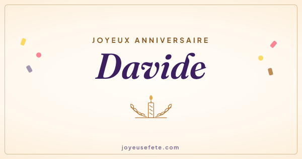 Image « Joyeux anniversaire Davide » au format large