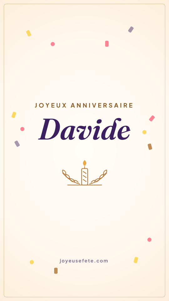 Image « Joyeux anniversaire Davide » au format story