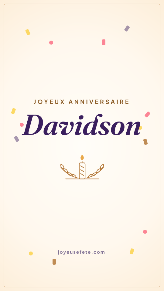 Image « Joyeux anniversaire Davidson » au format story