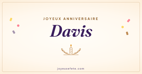 Image « Joyeux anniversaire Davis » au format large