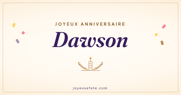 Image « Joyeux anniversaire Dawson » au format large
