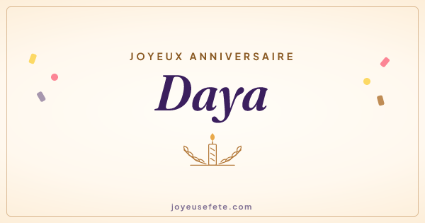 Image « Joyeux anniversaire Daya » au format large