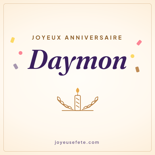Image carrée « Joyeux anniversaire Daymon » pour WhatsApp