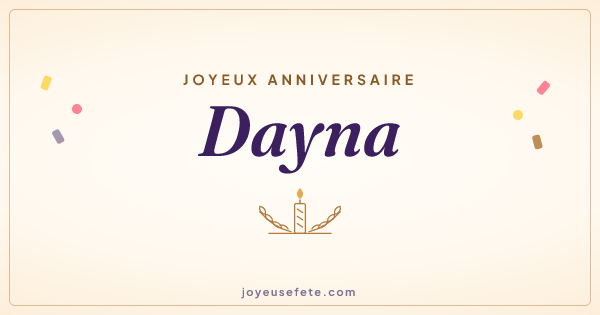 Image « Joyeux anniversaire Dayna » au format large