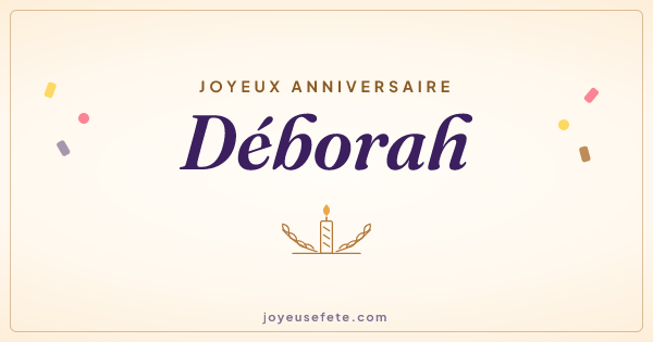 Image « Joyeux anniversaire Déborah » au format large