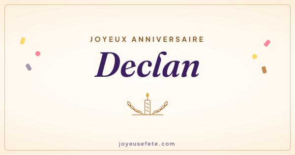 Image « Joyeux anniversaire Declan » au format large