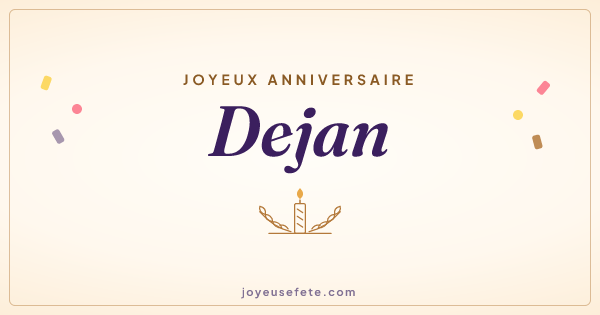 Image « Joyeux anniversaire Dejan » au format large