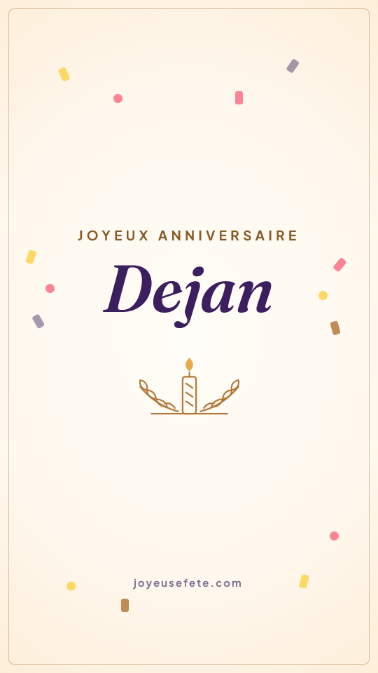 Image « Joyeux anniversaire Dejan » au format story