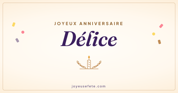 Image « Joyeux anniversaire Délice » au format large