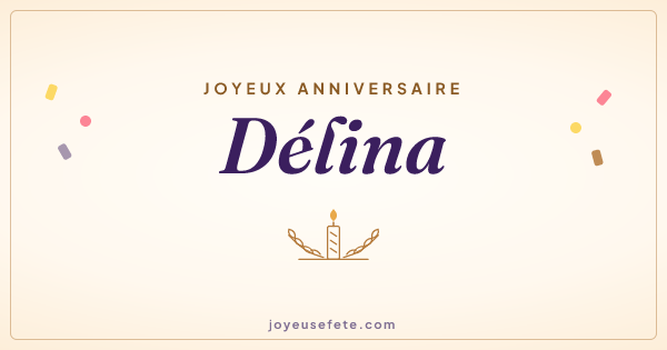 Image « Joyeux anniversaire Délina » au format large