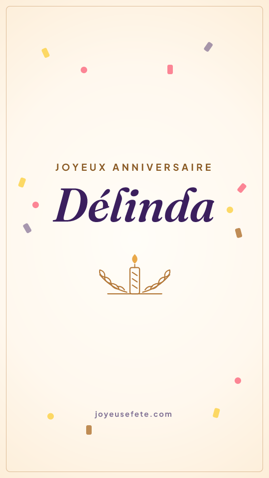 Image « Joyeux anniversaire Délinda » au format story