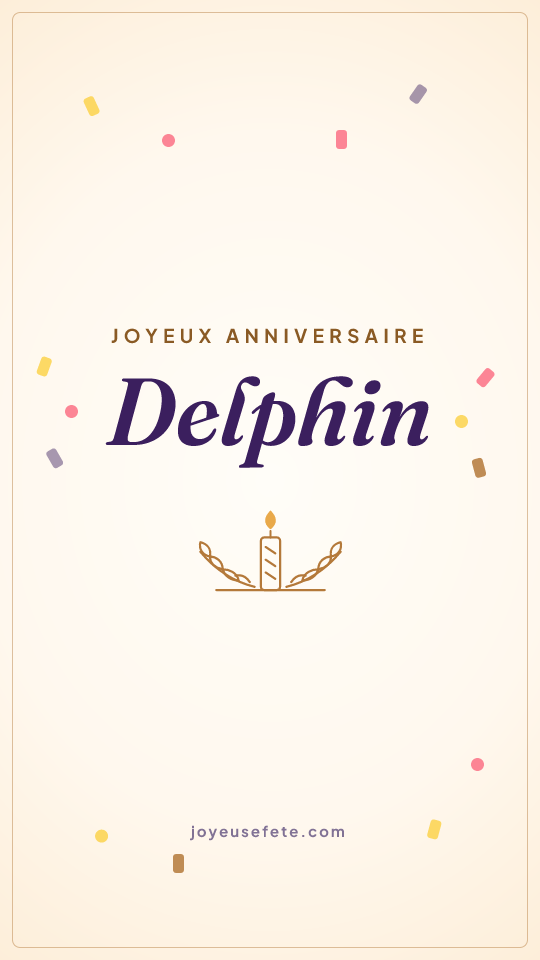 Image « Joyeux anniversaire Delphin » au format story